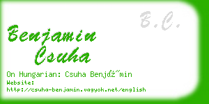 benjamin csuha business card